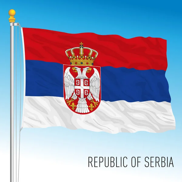 Srbsko Oficiální Národní Vlajka Evropská Země Vektorová Ilustrace — Stockový vektor