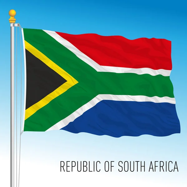 Südafrika Offizielle Nationalflagge Vektorillustration — Stockvektor