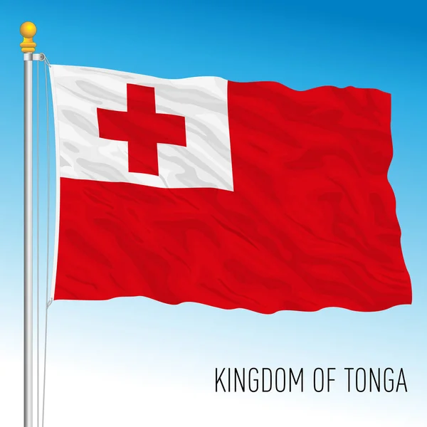 Tonga Bandera Nacional Oficial Oceanía Ilustración Vectorial — Vector de stock