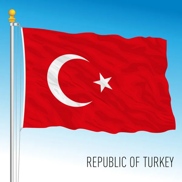 Turquía Bandera Nacional Oficial País Asiático Europeo Ilustración Vectorial — Archivo Imágenes Vectoriales