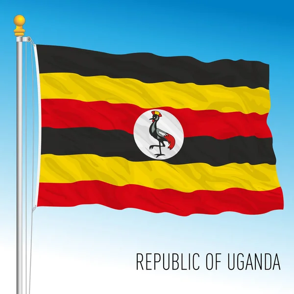 Uganda Bandera Nacional Oficial País Africano Ilustración Vectorial — Vector de stock