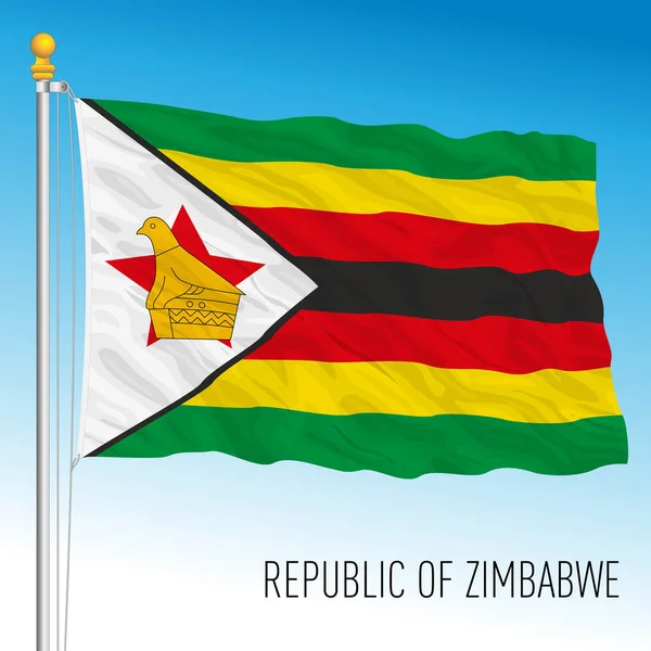 Zimbabwe Bandera Nacional Oficial País Africano Ilustración Vectorial — Vector de stock