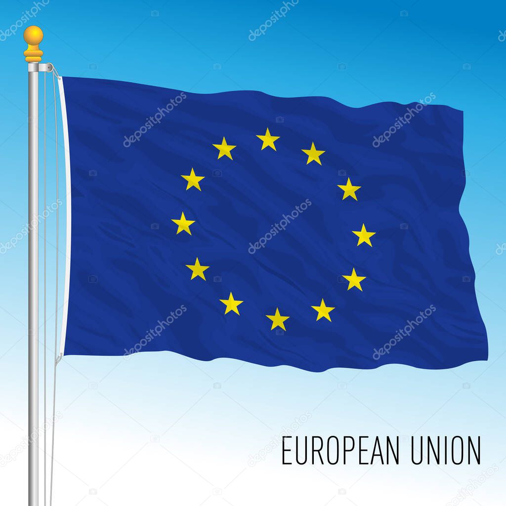 European Union organization official flag, vector illustration