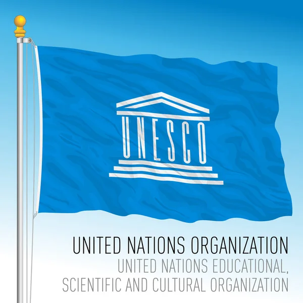 United Nations Unesco United Nations Educational Scientific Cultural Organization Official — Stock Vector