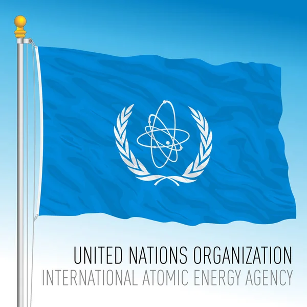 Birleşmiş Milletler Iaea Resmi Bayrağı Uluslararası Atom Enerjisi Ajansı Vektör — Stok Vektör