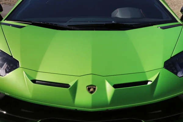 Модена Италия Июля 2021 Lamborghini Aventador Svj Sport Car Detail — стоковое фото