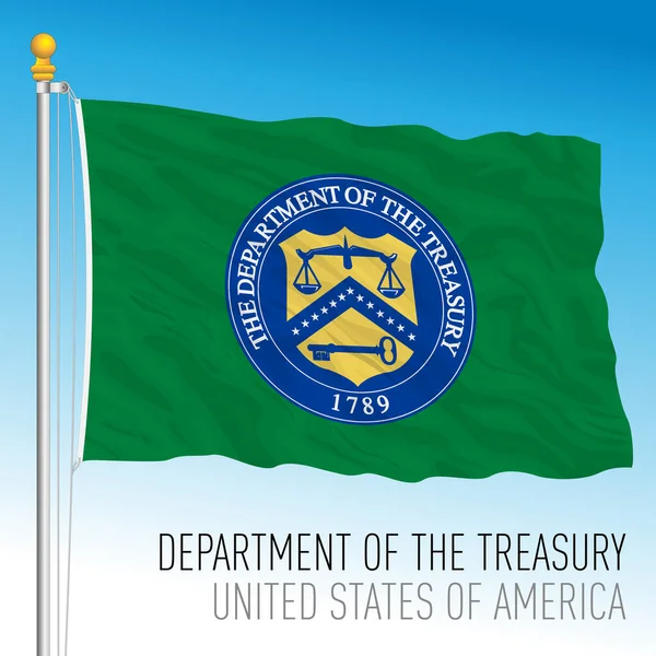 Bandeira Departamento Tesouro Dos Eua Estados Unidos Ilustração Vetorial —  Vetores de Stock