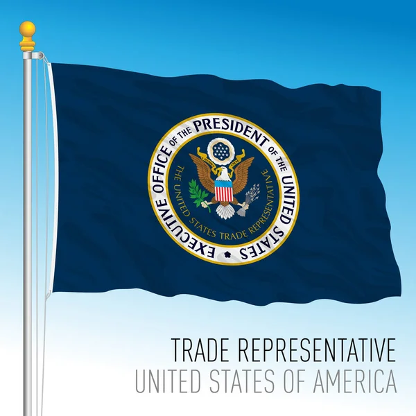 Ufficio Esecutivo Degli Stati Uniti Bandiera Del Rappresentante Commerciale Stati — Vettoriale Stock