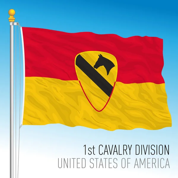 1St Cavalry Division Flag Estados Unidos América Ilustração Vetorial — Vetor de Stock