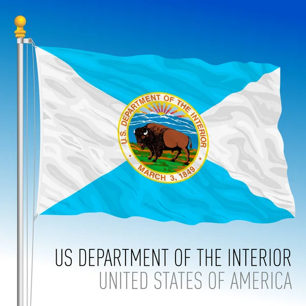Department Interior Flag Stati Uniti America Illustrazione Vettoriale — Vettoriale Stock