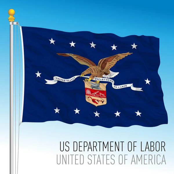 Department Labor Flag Estados Unidos América Ilustração Vetorial — Vetor de Stock