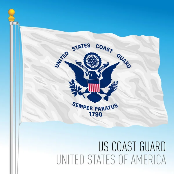 Bandeira Guarda Costeira Dos Eua Estados Unidos América Ilustração Vetorial — Vetor de Stock