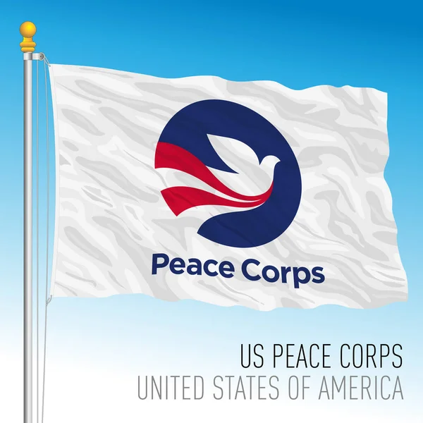 Peace Corps Organization Flag United States America Vector Illustration — стоковий вектор
