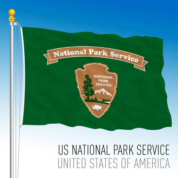National Park Service Flag Green Version États Unis Amérique Illustration — Image vectorielle