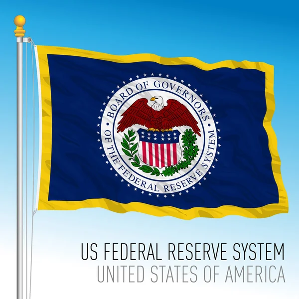 Bandeira Sistema Reserva Federal Dos Eua Estados Unidos América Ilustração —  Vetores de Stock