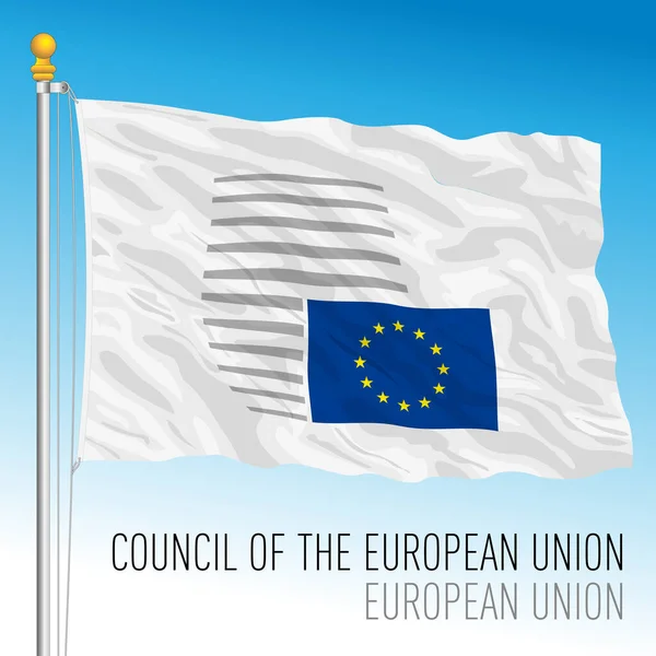 Európai Unió Tanácsa Zászló Európai Uniós Intézmény Kórokozó Átvivő Szemléltetés — Stock Vector