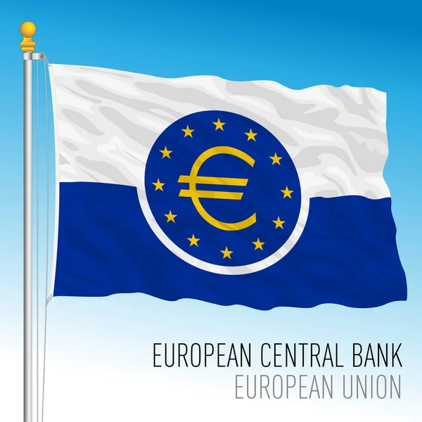 Bce Bandeira Banco Central Europeu Frankfurt Ilustração Vetorial — Vetor de Stock