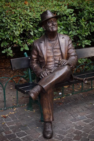 Bolonia Italia Agosto 2021 Estatua Monumento Lucio Dalla Cantante Italiano —  Fotos de Stock