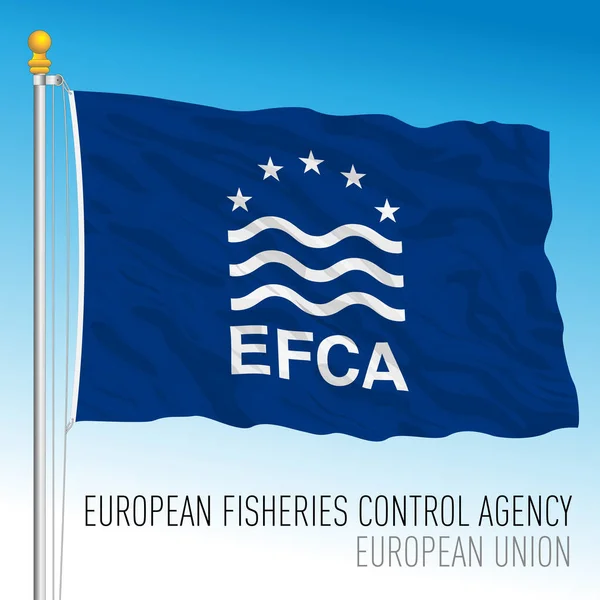Bandiera Dell Agenzia Europea Controllo Della Pesca Efca Unione Europea — Vettoriale Stock