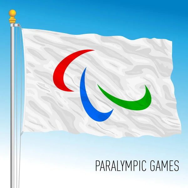 パラリンピック競技大会旗 国際スポーツ団体 ベクトルイラスト — ストックベクタ