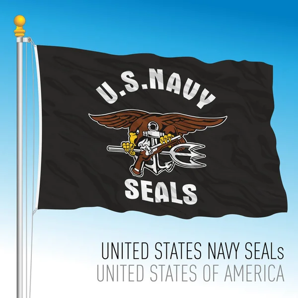 Navy Seals Flag Stati Uniti America Illustrazione Vettoriale — Vettoriale Stock