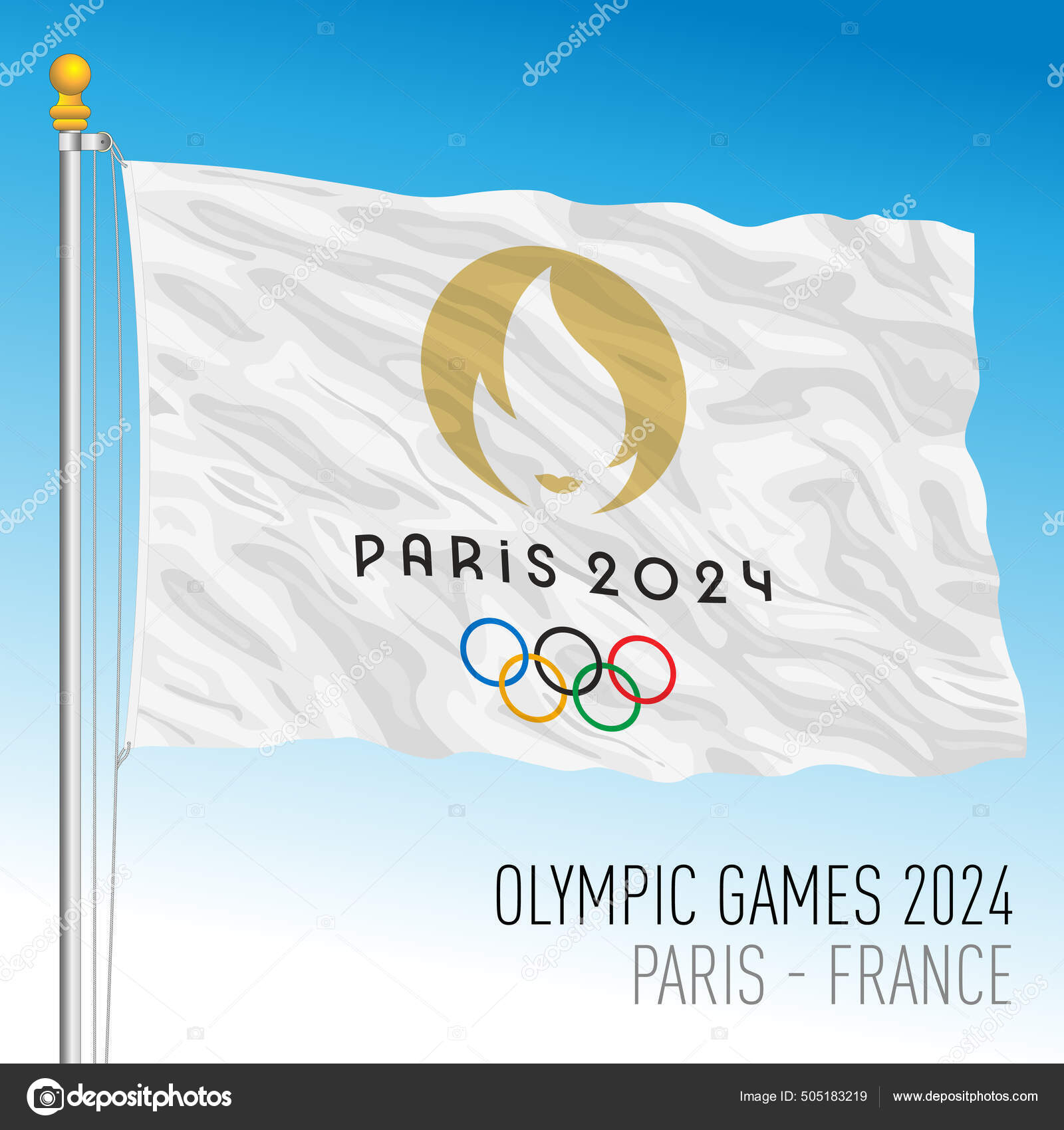 Paris France Year 2024 Flag Olympic Games Paris Vector Illustration Stock  Vector by ©frizio 505183219