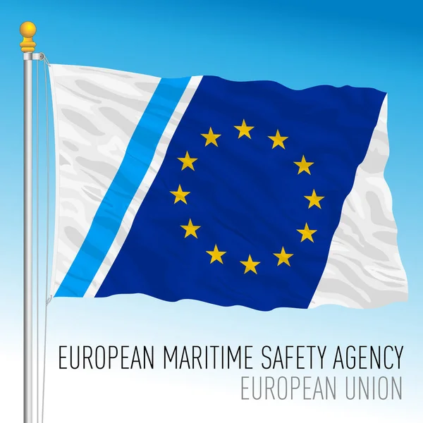 Emsaヨーロッパ海上安全庁フラグ 欧州連合 ベクトル図 — ストックベクタ