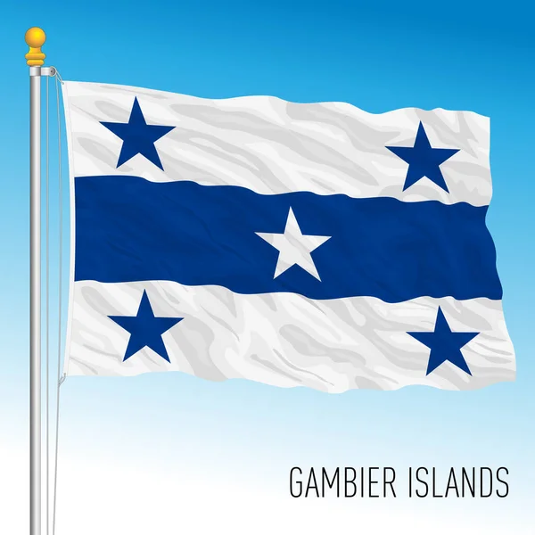 Gambier Islands Officiella Nationella Flagga Mikronesiska Federationen Oceanien Vektor Illustration — Stock vektor