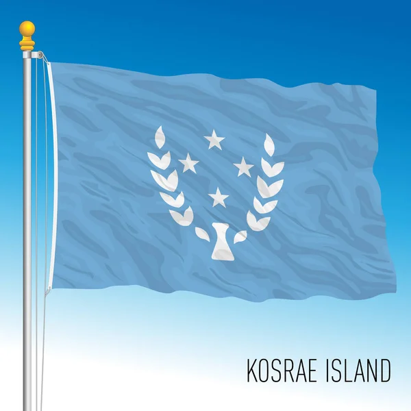 Bandeira Nacional Oficial Ilha Kosrae Federação Micronésia Oceania Ilustração Vetorial — Vetor de Stock