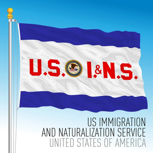 Immigration Naturalization Service Flagga Amerikas Förenta Stater Vektor Illustration — Stock vektor