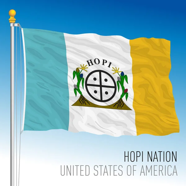 Hopi Nation Flagga Amerikas Förenta Stater Vektor Illustration — Stock vektor