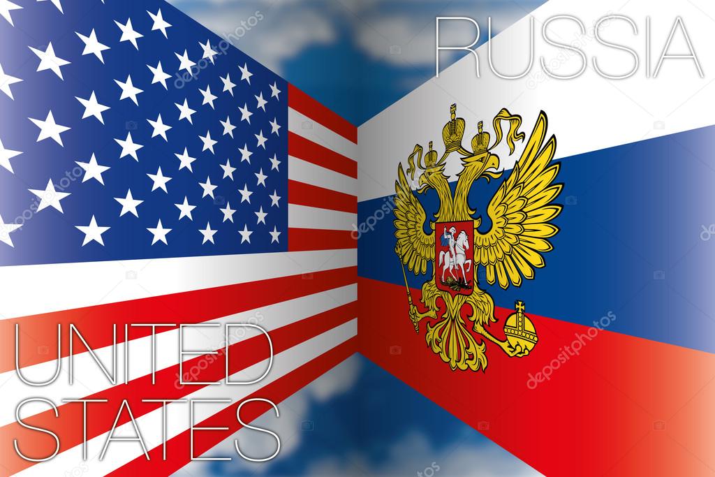 Usa vs russia flags
