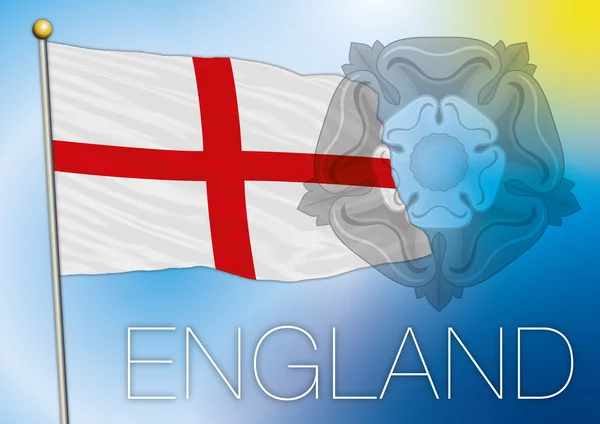 Englands Flagge und Rosensymbol — Stockvektor