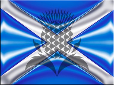 thistle simgesi olan İskoçya bayrağı