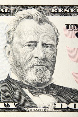 Ulysses grant dollar banknote portratit clipart