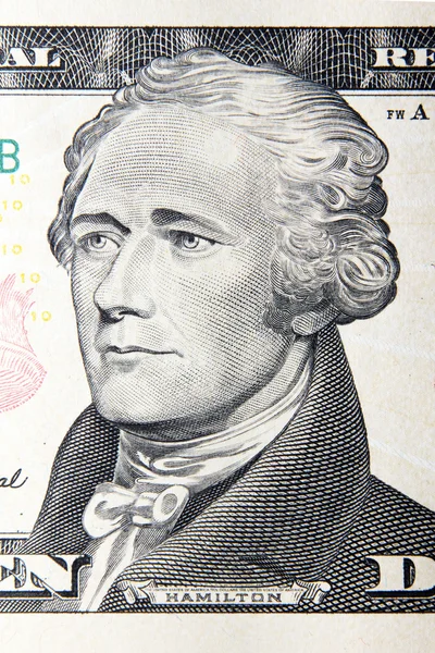Alexander hamilton, oss dollar porträtt — Stockfoto