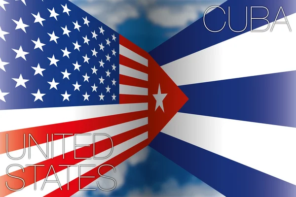 Cuba vs EE.UU. banderas — Archivo Imágenes Vectoriales