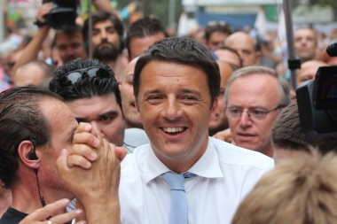 Matteo renzi, pd parti Eylül 2015, bologna, İtalya