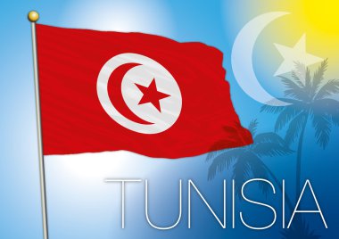 Tunisia flag and symbols clipart