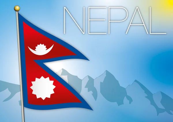 Bandera nacional oficial de Nepal — Vector de stock