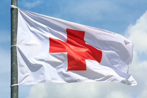 Red cross flag — Stock Photo, Image