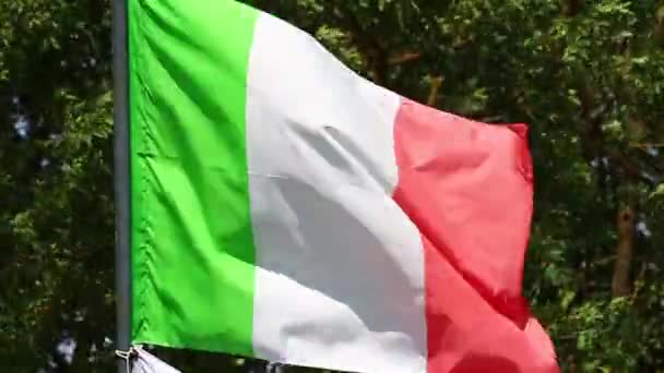 Vlajka Itálie — Stock video