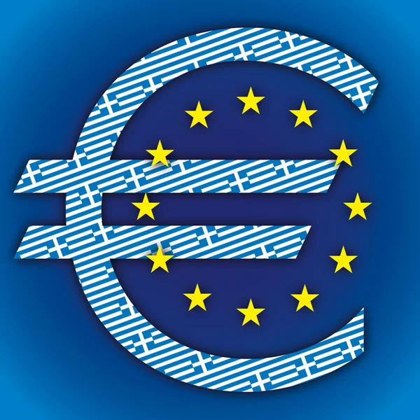 Grecja i euro symbol — Wektor stockowy