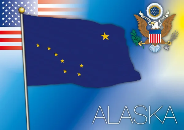 Alaska bandiera USA — Vettoriale Stock