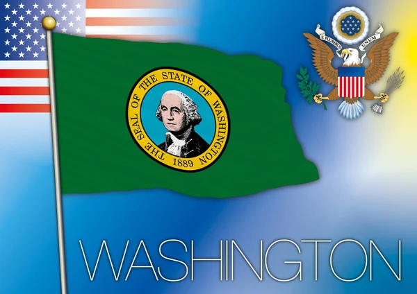 Wqshington нас державний прапор — стоковий вектор