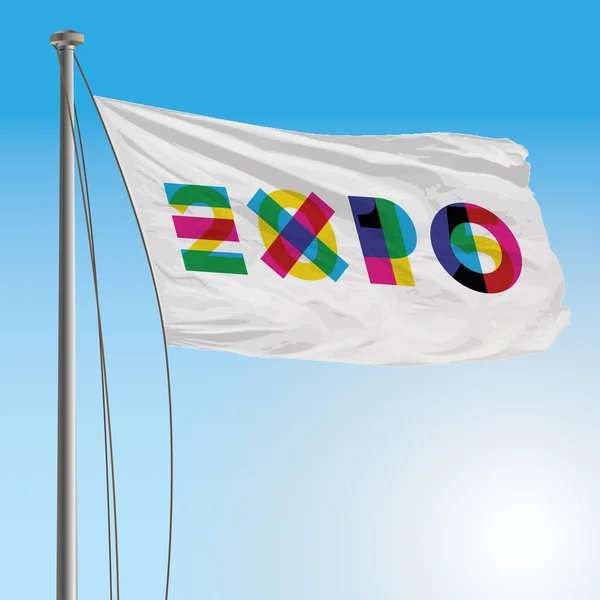 Expo bandeira milan itália — Vetor de Stock