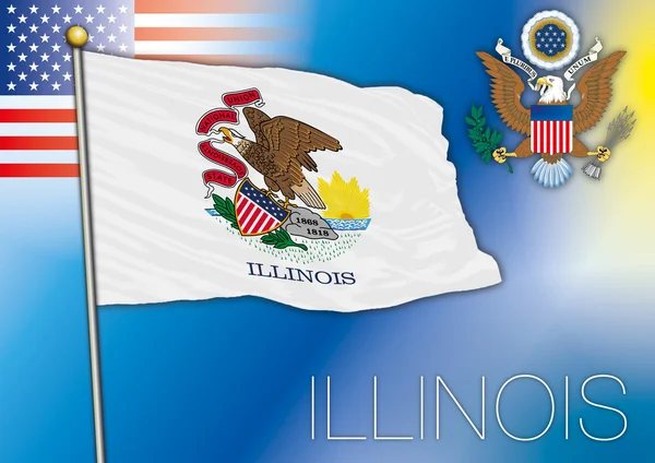 Bandera de Illinois — Vector de stock