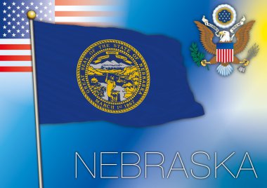 nebraska flag, us state clipart