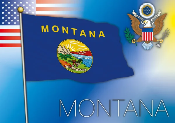 Montana flag, us state — Vetor de Stock
