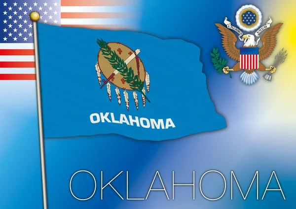 Oklahoma flag, us state — Stock Vector